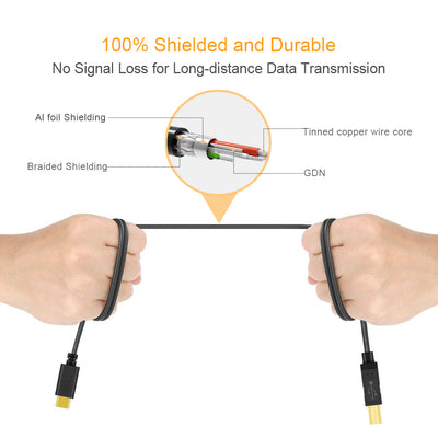 usb c to usb b cable durable cable