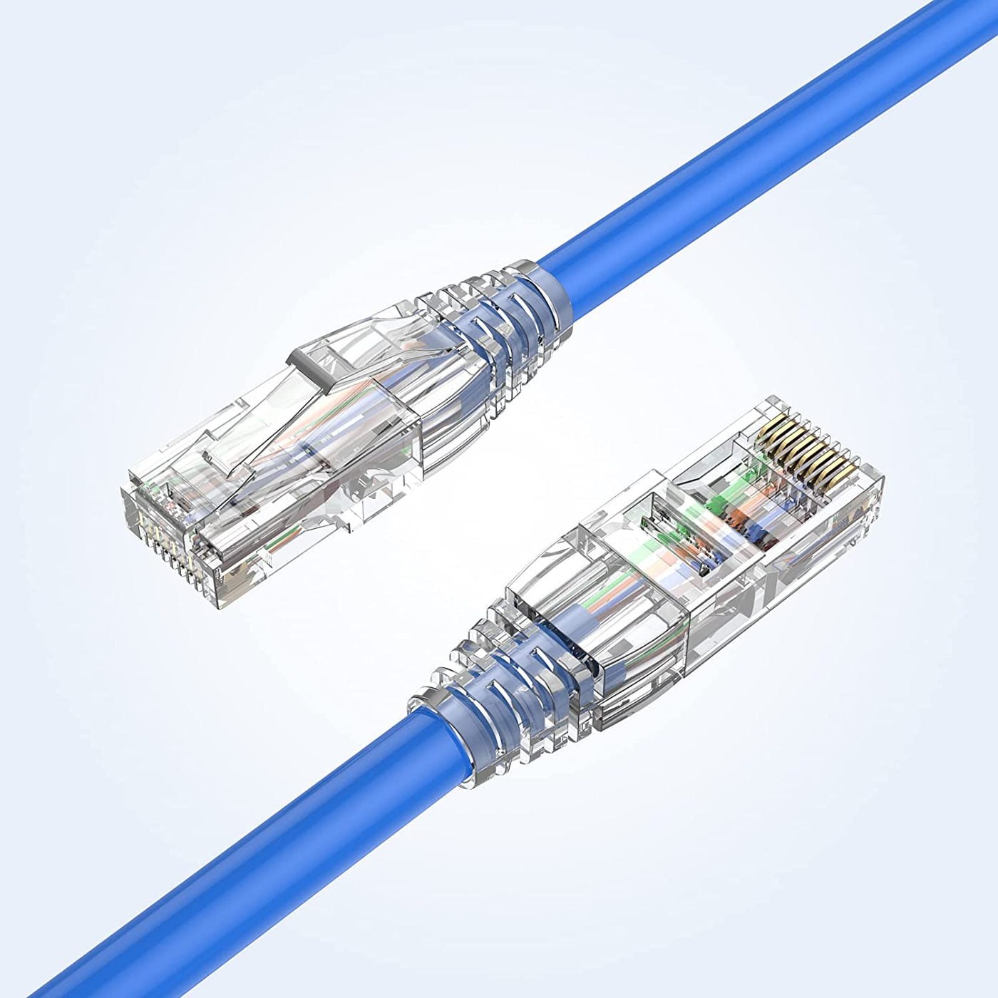 CableCreation Conectores RJ45 Cat6, paquete de 100 extremos RJ45 Cat6,  conectores de crimpado de cable Ethernet, enchufe de red UTP para cable  sólido