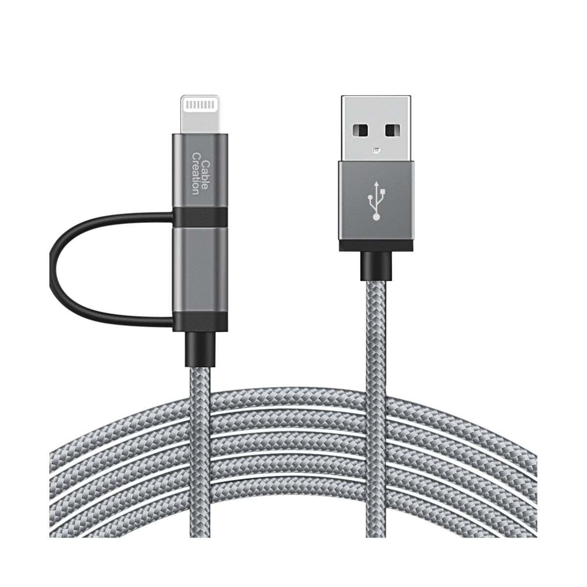 2-in-1 iPhone and Android Charging Cable MFi Certified