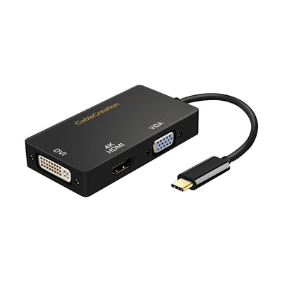 Baglæns nedsænket mangfoldighed 3 in 1 USB C to HDMI DVI VGA Adapter | CableCreation
