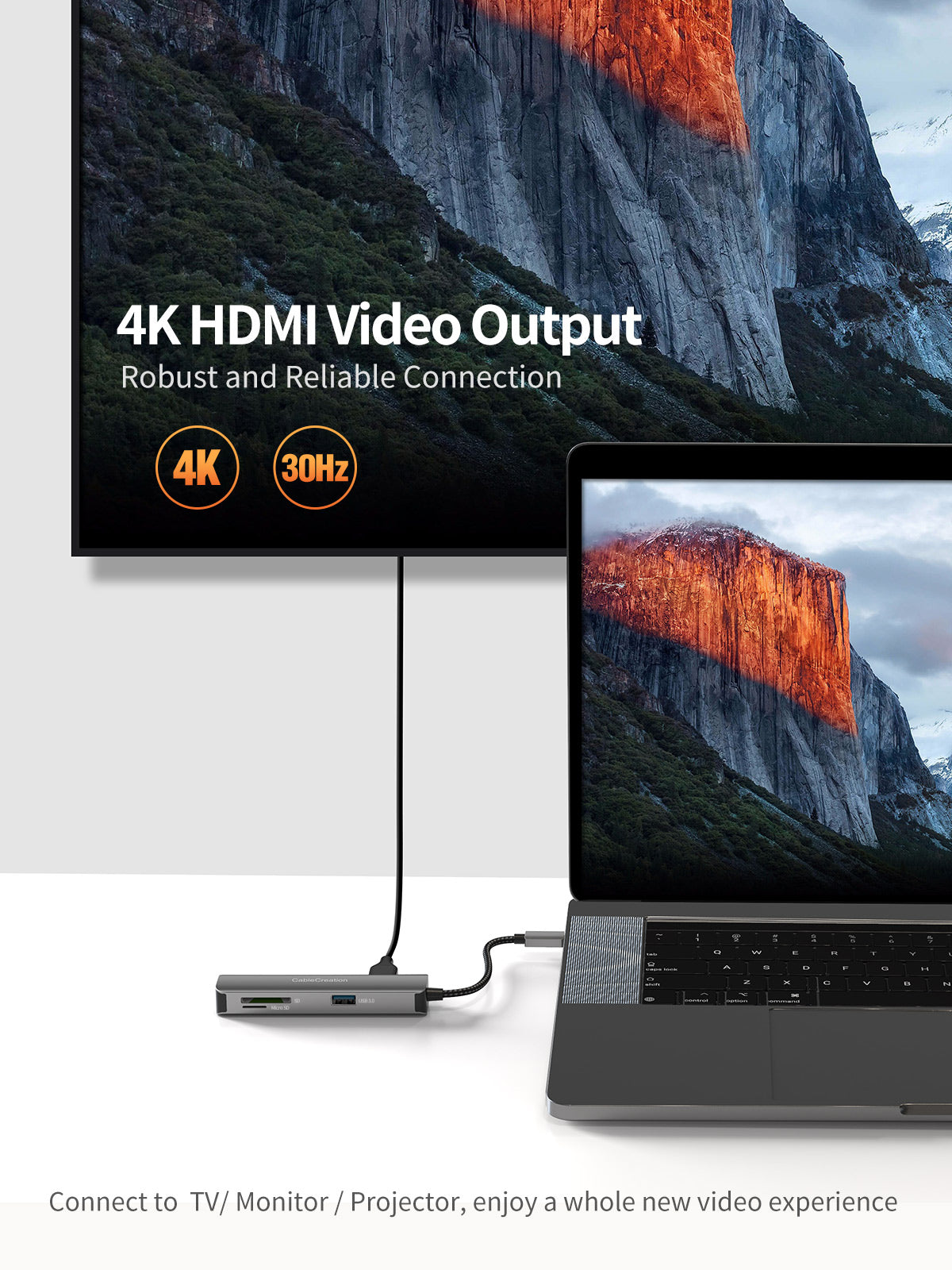 5-in-1 USB C Hub With HDMI 4K@30Hz
