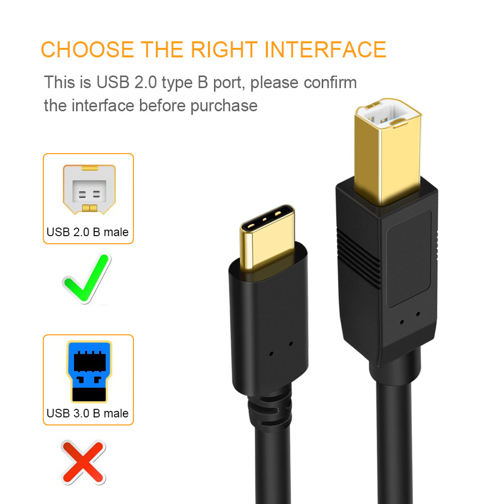 CableCreation USB 3.1 C to USB B Cable 4FT, USB B to USB C Printer Cable  10Gbps for Thunderbolt 3 Host MacBook Pro Air USB B Printer, External Hard