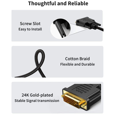 HDMI to DVI Bi-directional Cable(4.9ft / 6.6ft)