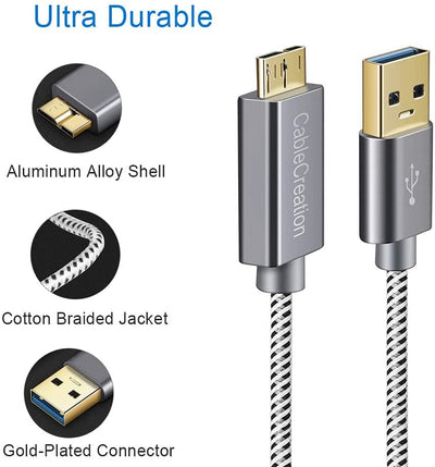 Short USB A to Micro B Cable