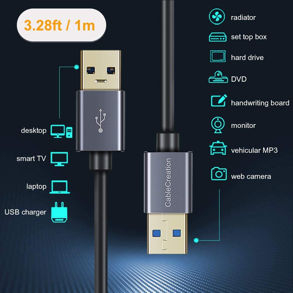 Usb Port Short Short USB to USB Cable 1.6ft – CableCreation
