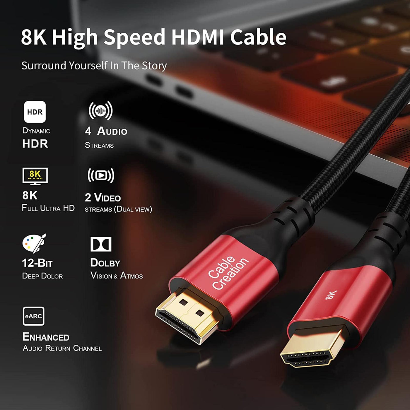 CableCreation 8K HDMI 2.1 Cable HDMI Certified for Xiaomi Mi Box