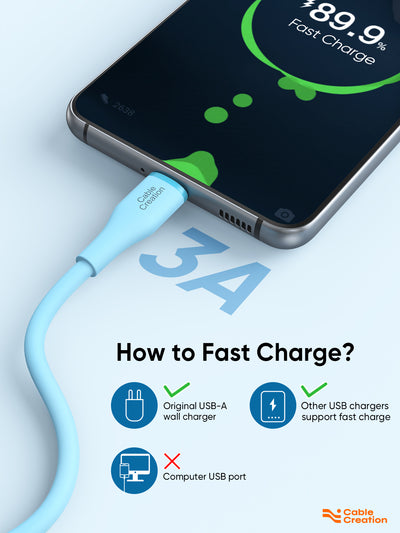 usb a to usb c fast charger cable