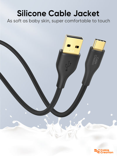 silicone USB to USB C Cable 6ft