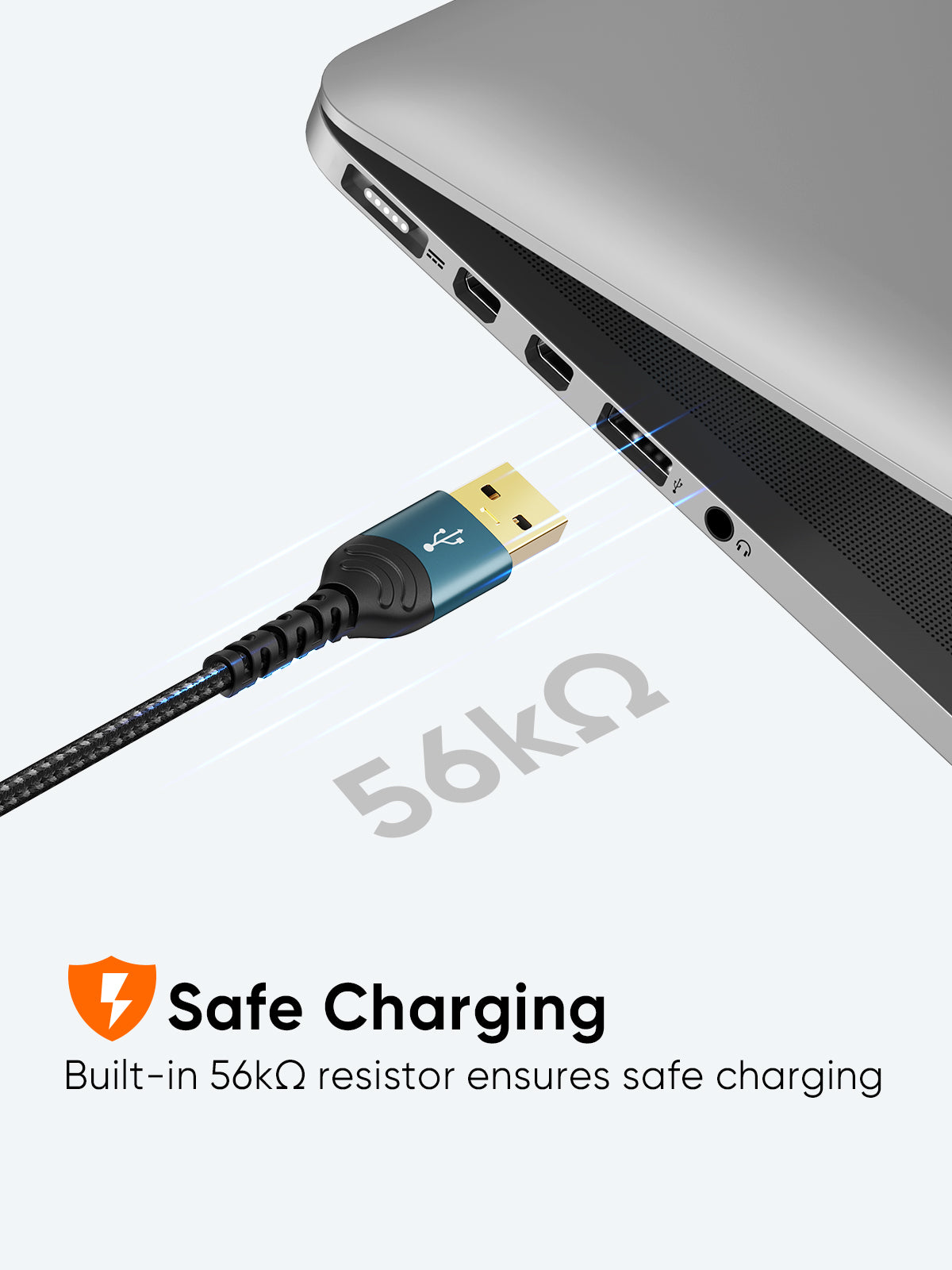 usb-a to usb-c charging cable 56k ohm resistor