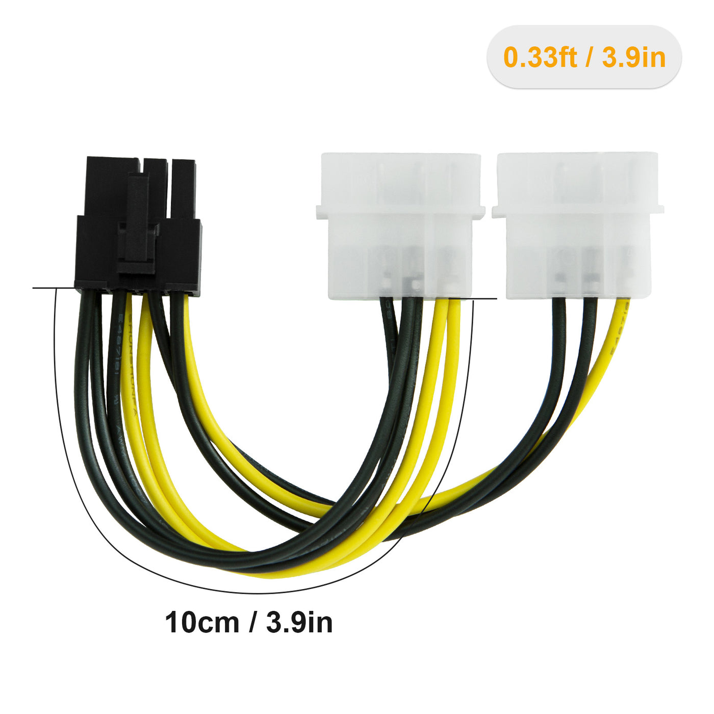 2-Pack Molex to PCIe Power Cable