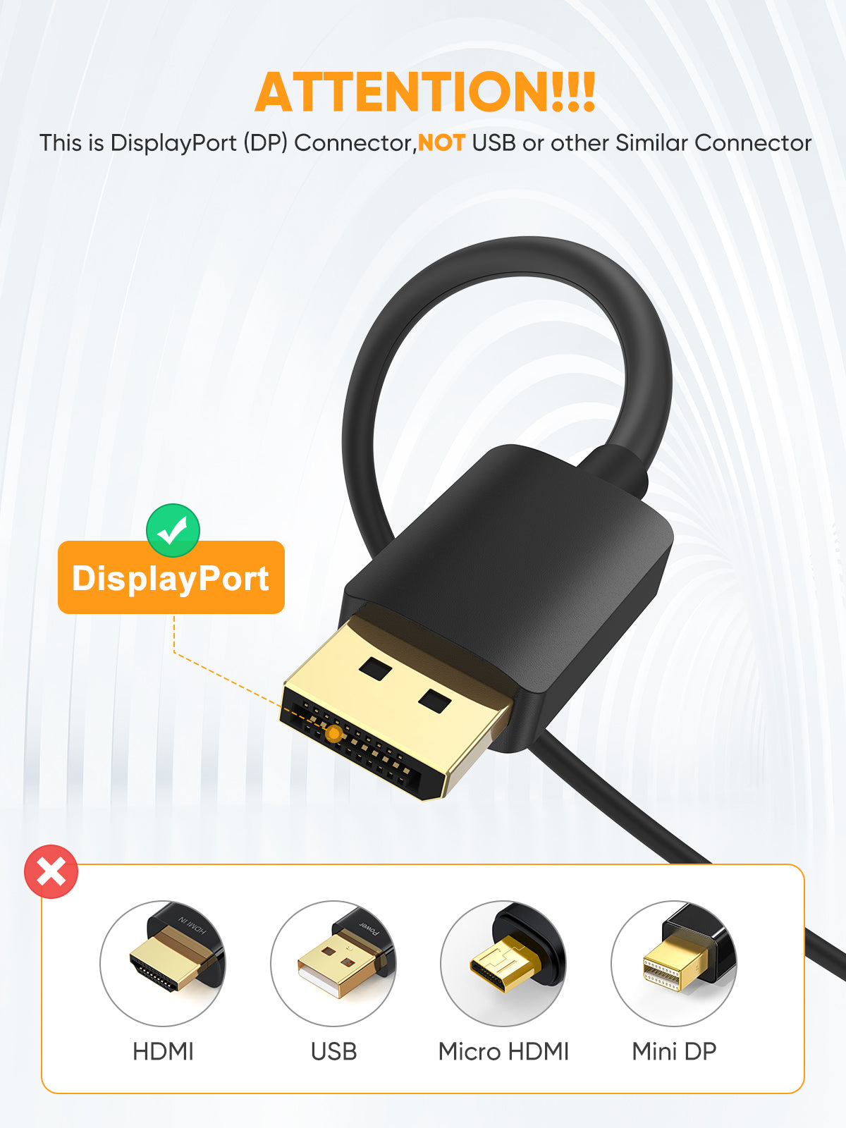 CableCreation Adaptador activo DP a HDMI HDR 4K a 60Hz 2K a 144Hz 1080P a  144Hz, convertidor trenzado DisplayPort 1.4 a HDMI 4K (hombre a hembra)