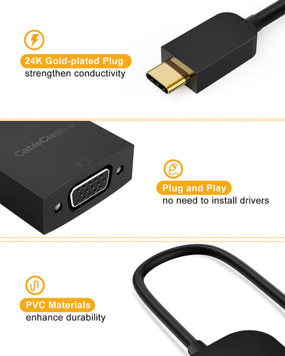 USB C to VGA Adapter 1080P@60Hz