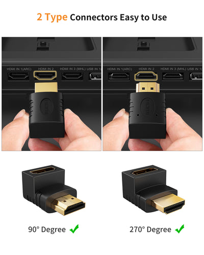 2 Pack HDMI Adapter Male to Female