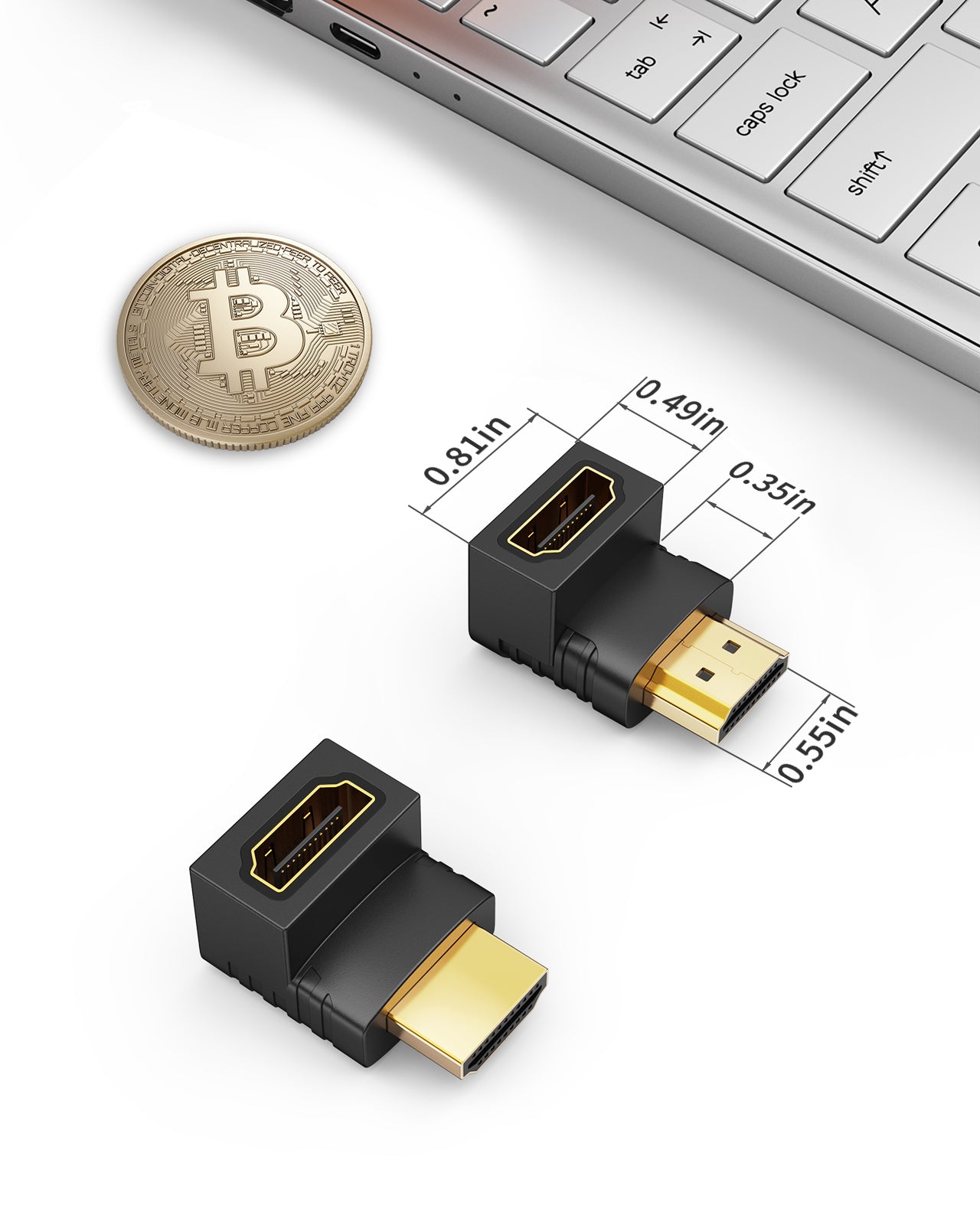2 Pack HDMI Adapter Male to Female