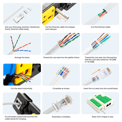 50-Pack Cat 6A RJ45 Modular Plug (Three-Piece Suit)