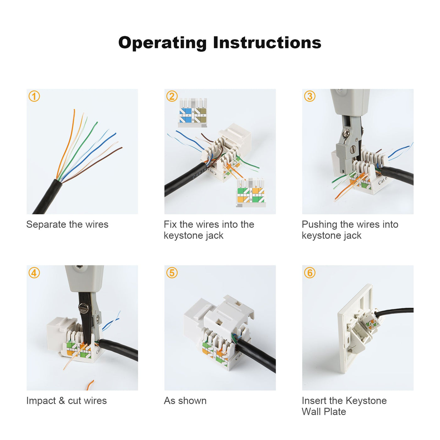 Cat6 RJ45 Keystone Jack Module Connector | CableCreation