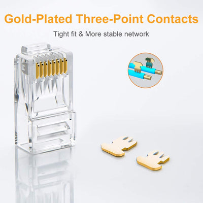 rj45 connector gold-plated ends