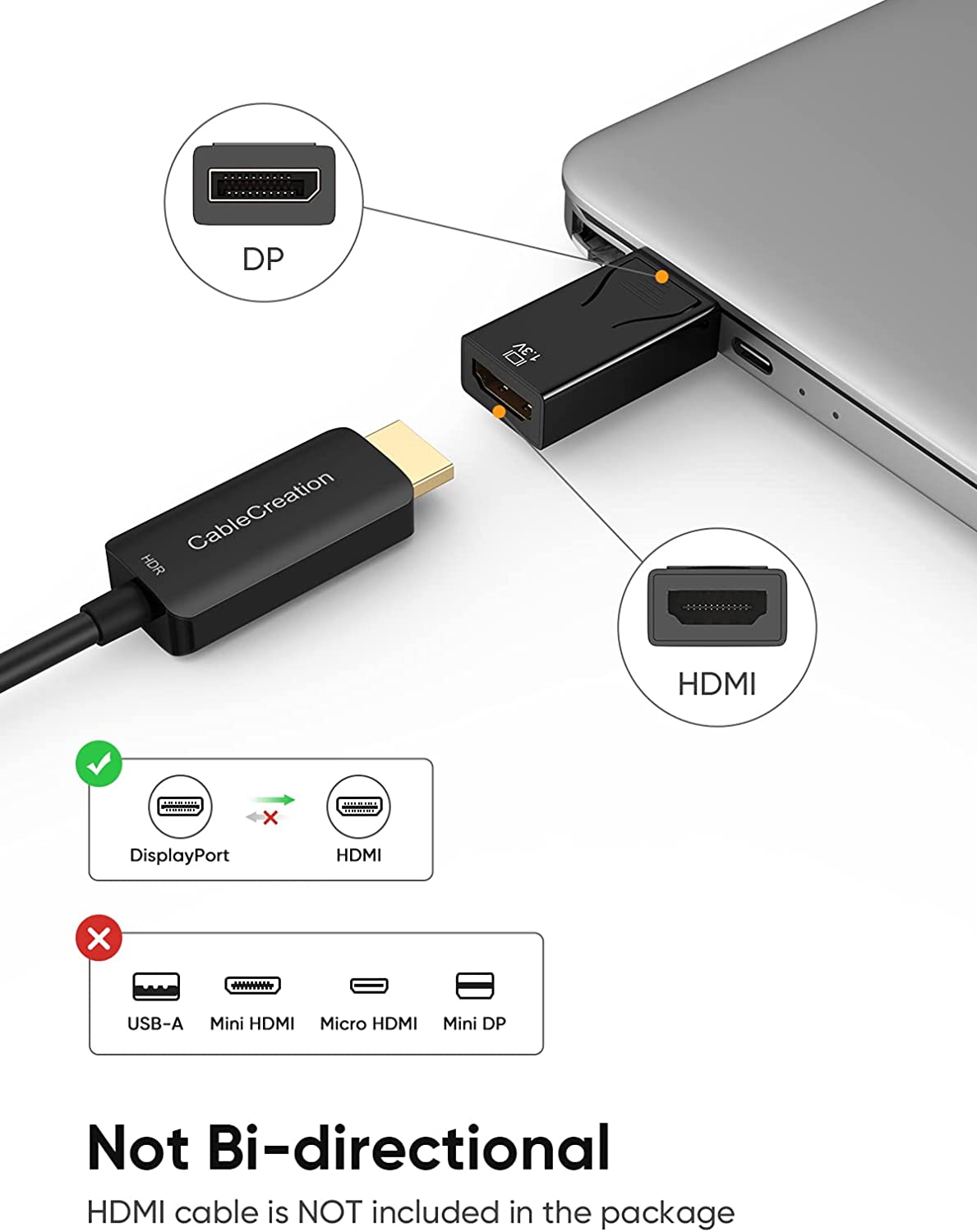 Adapter HDMI to DisplayPort - 4K 30Hz - HDMI & DVI Display Adapters, Display & Video Adapters