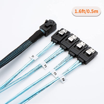 Mini SAS to 4x SATA Cable 1.6ft/0.5m
