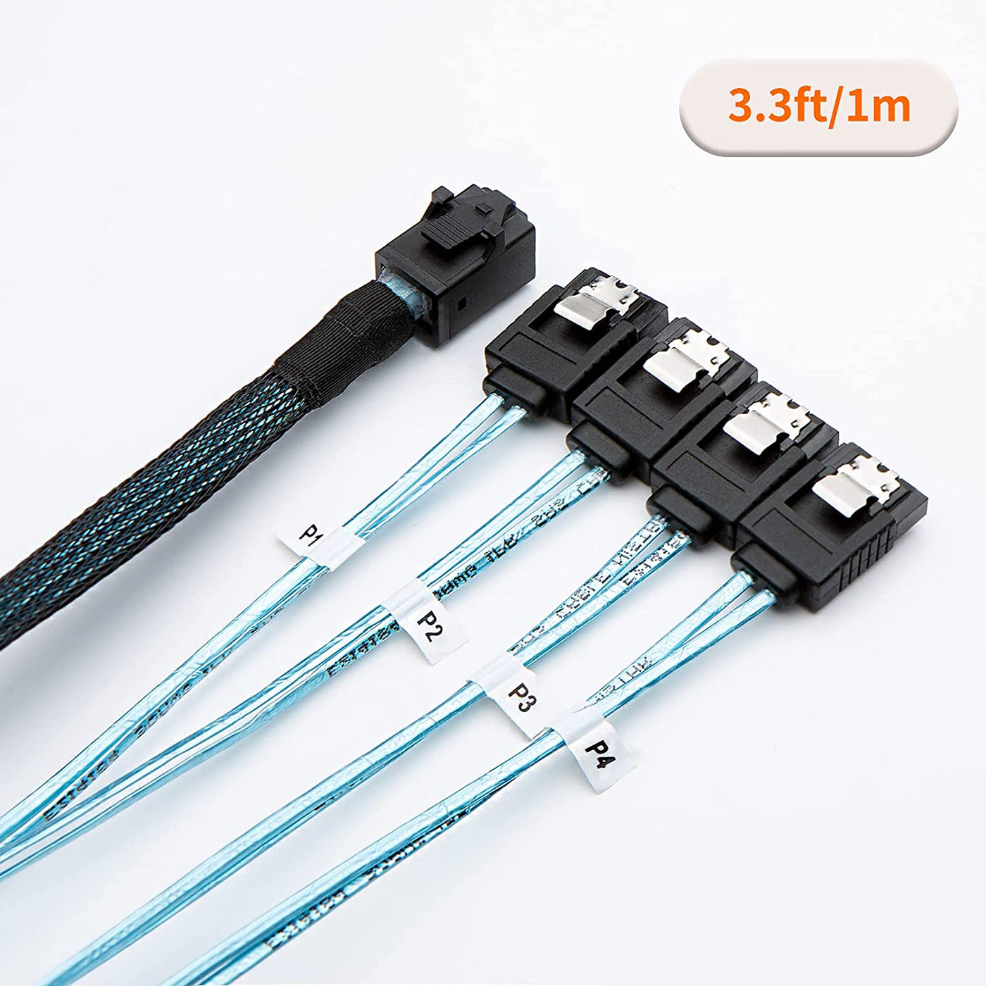  Mini SAS to 4x SATA Cable 3.3ft/1m