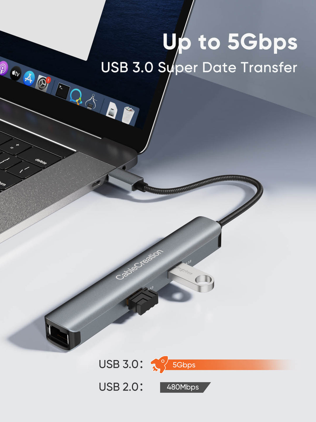 CableCreation USBハブ CD0787 CableCreation 7-in-1 USB C Hub Multiport Adapter, USB Type C to 4K