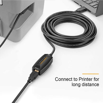 usb extension cable connect to printer for long distance