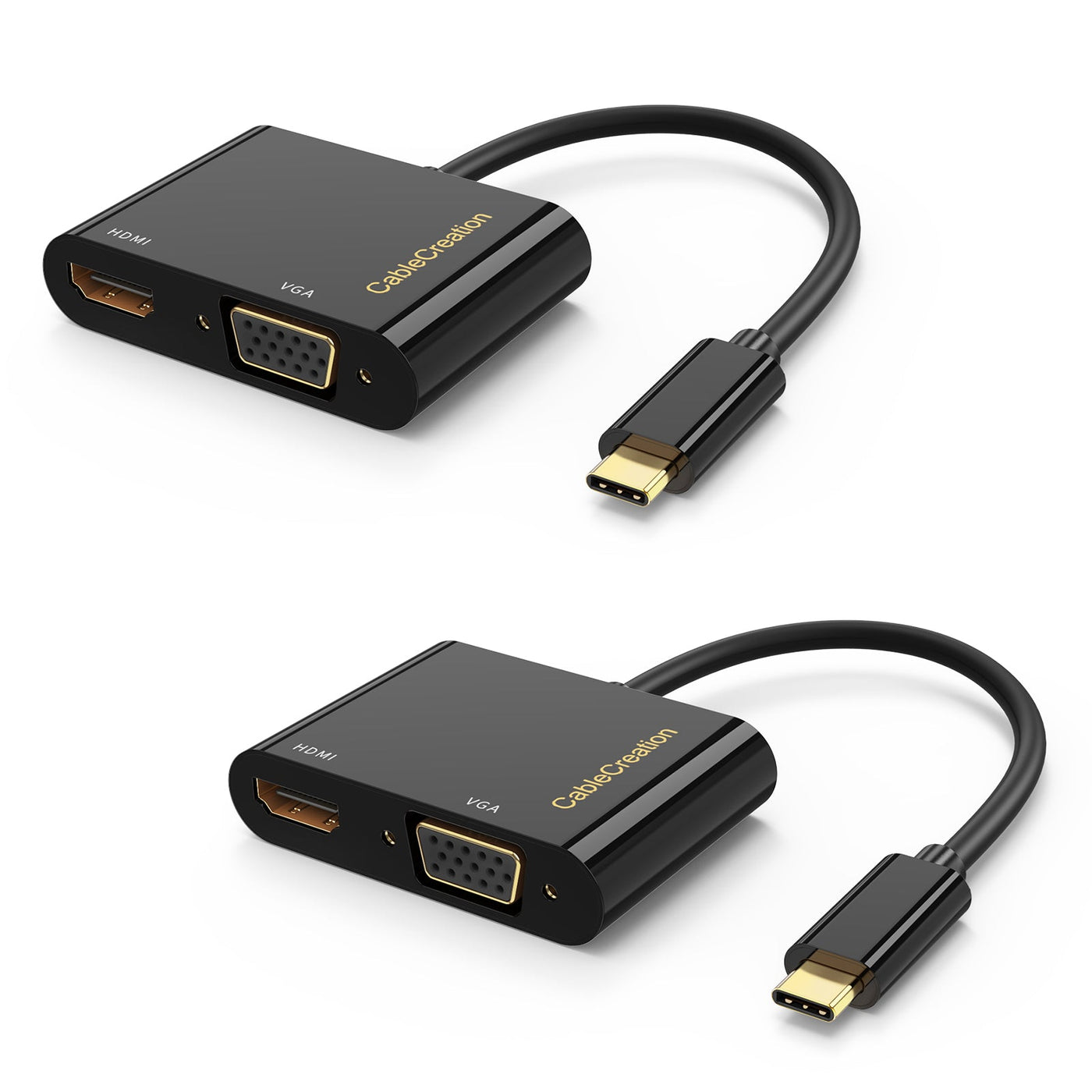 2 pack USB C to HDMI VGA Adapter