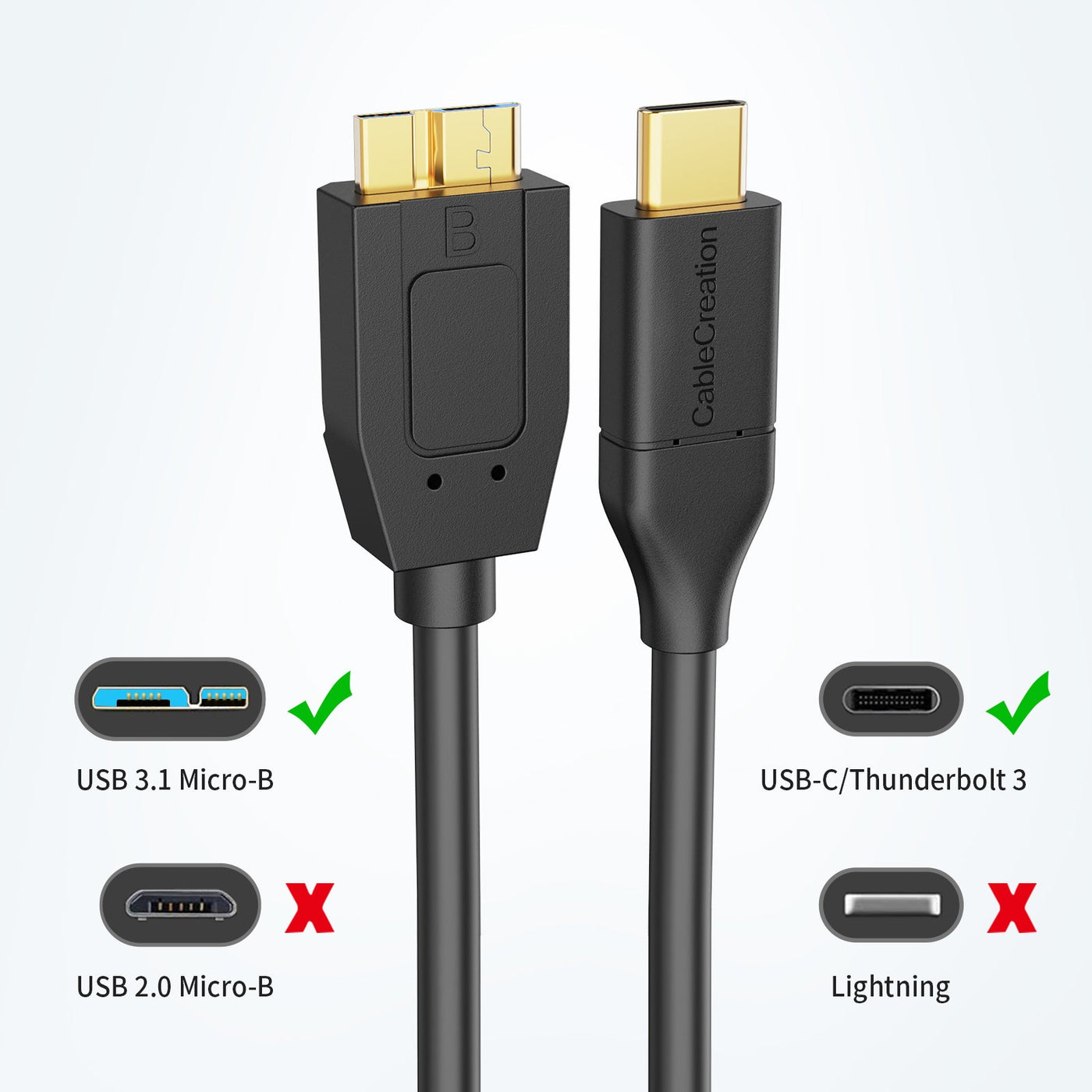 CableCreation Câble USB C vers Micro USB OTG 20 cm USB-C (Type-C