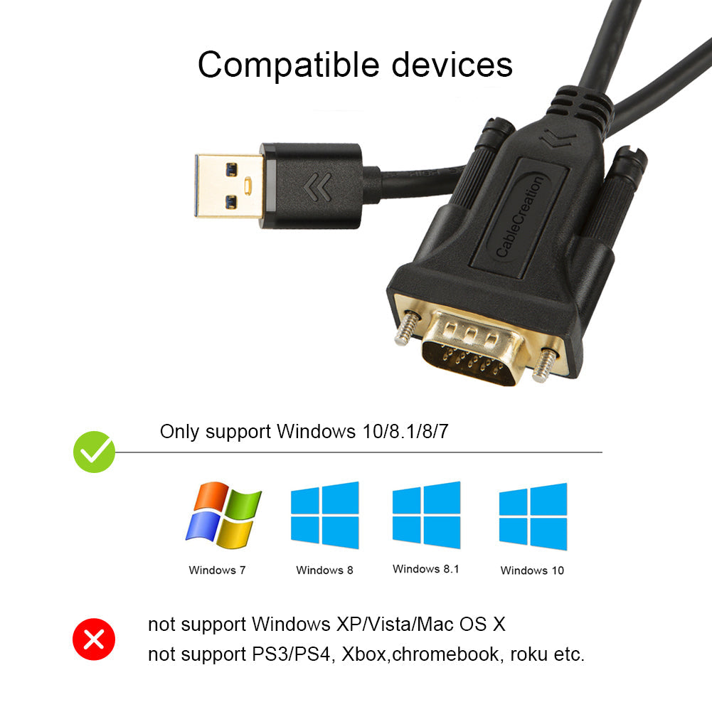 usb to vga cable compatible with windows10