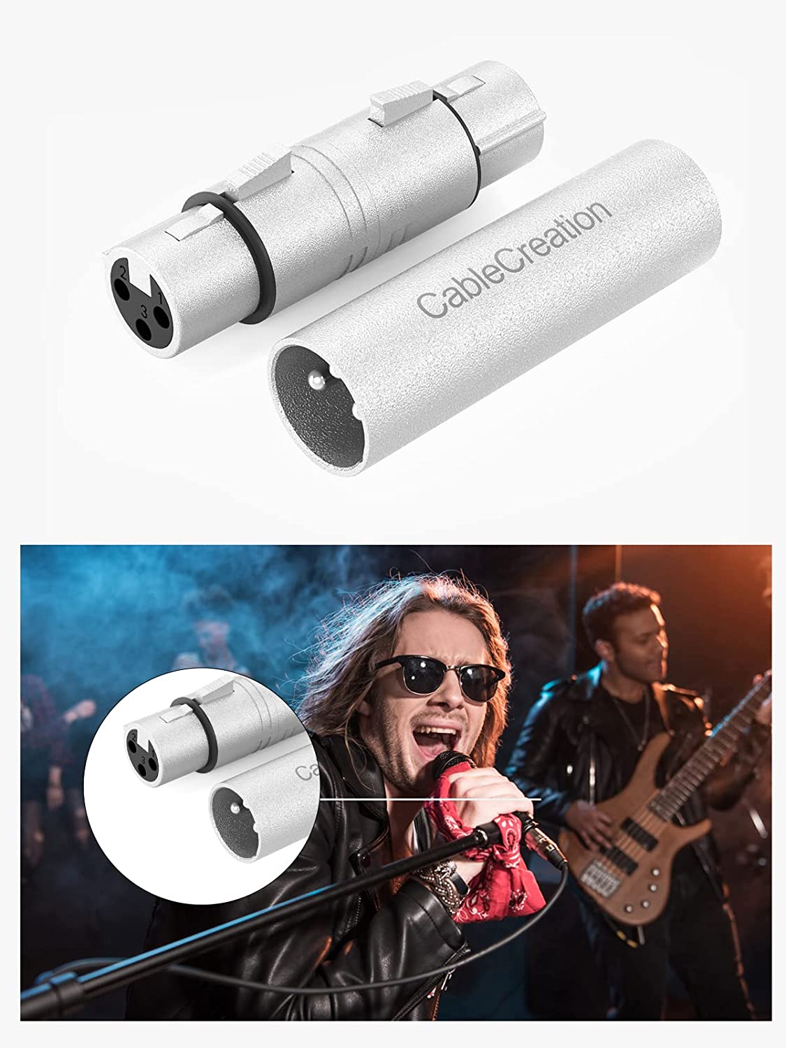 xlr adapter connect microphone jack